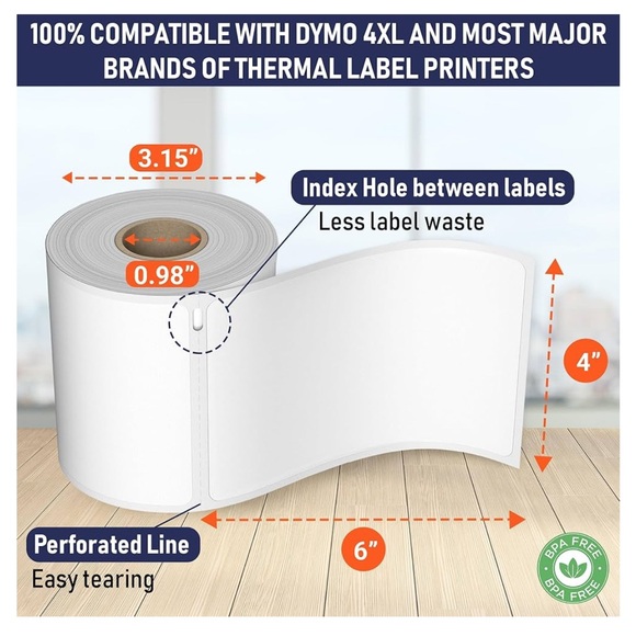NWT (4) Rolls 4 x 6 Labels Dasher Products Dymo 4XL Compatible - Picture 5 of 8
